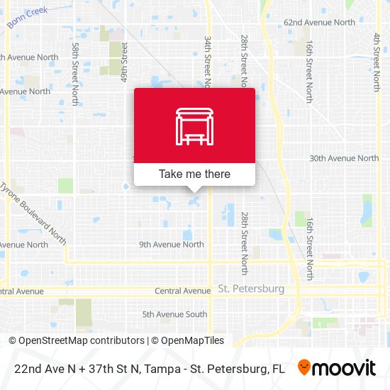 Mapa de 22nd Ave N + 37th St N