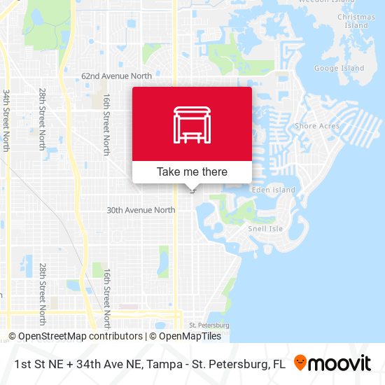 1st St NE + 34th Ave NE map