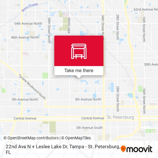 22nd Ave N + Leslee Lake Dr map