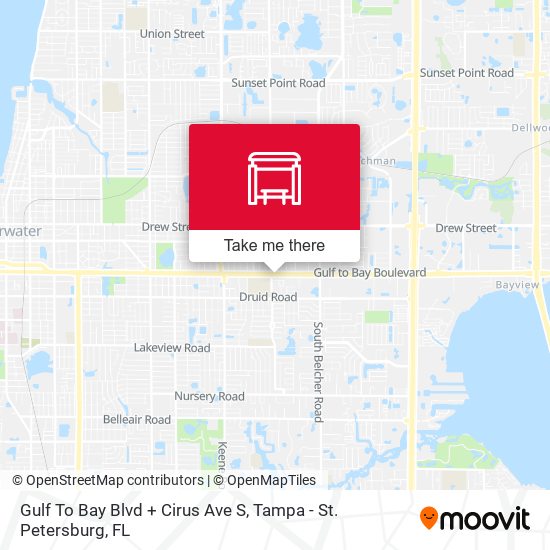 Gulf To Bay Blvd + Cirus Ave S map