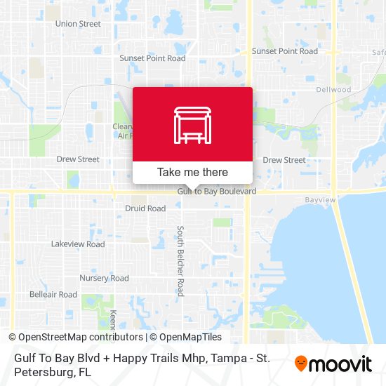 Gulf To Bay Blvd + Happy Trails Mhp map