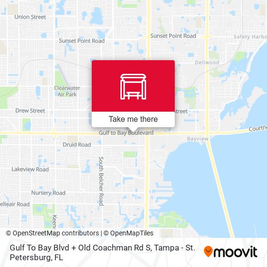 Gulf To Bay Blvd + Old Coachman Rd S map