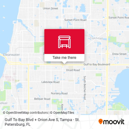 Gulf To Bay Blvd + Orion Ave S map