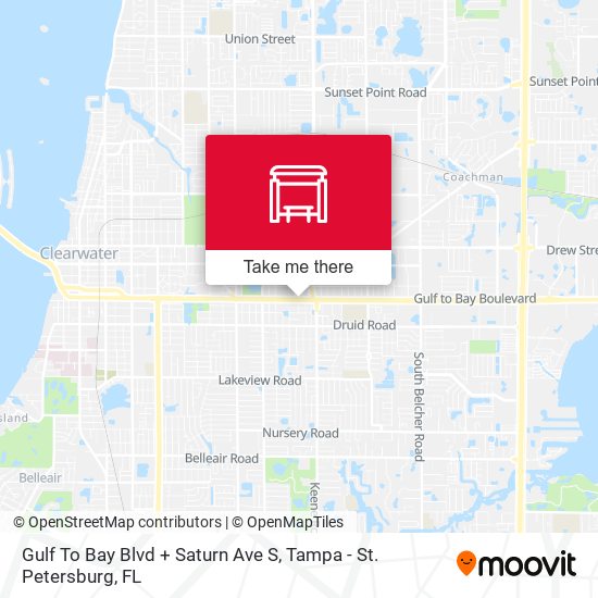 Gulf To Bay Blvd + Saturn Ave S map