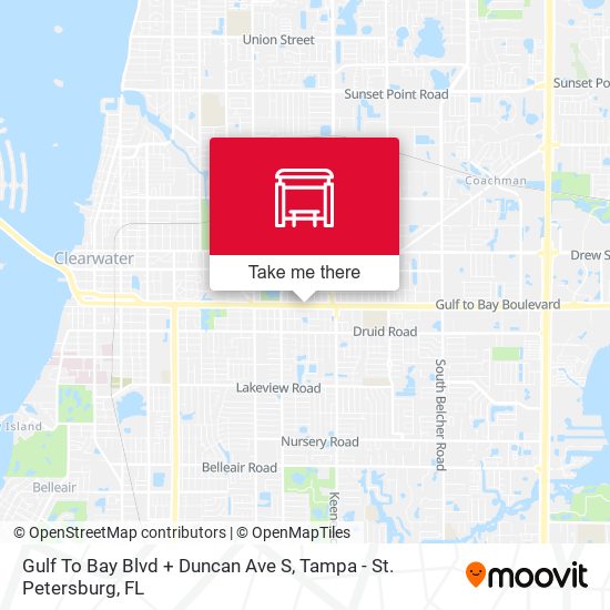 Gulf To Bay Blvd + Duncan Ave S map