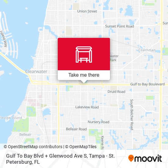 Gulf To Bay Blvd + Glenwood Ave S map