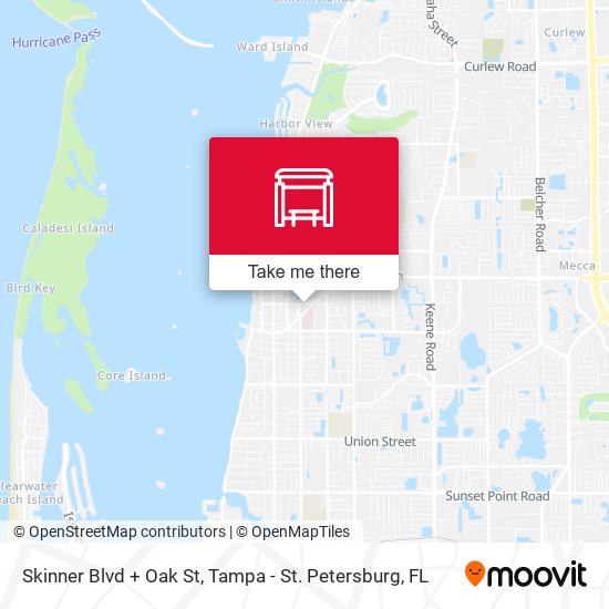 Skinner Blvd + Oak St map