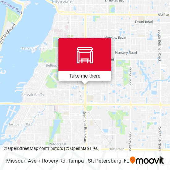 Missouri Ave + Rosery Rd map