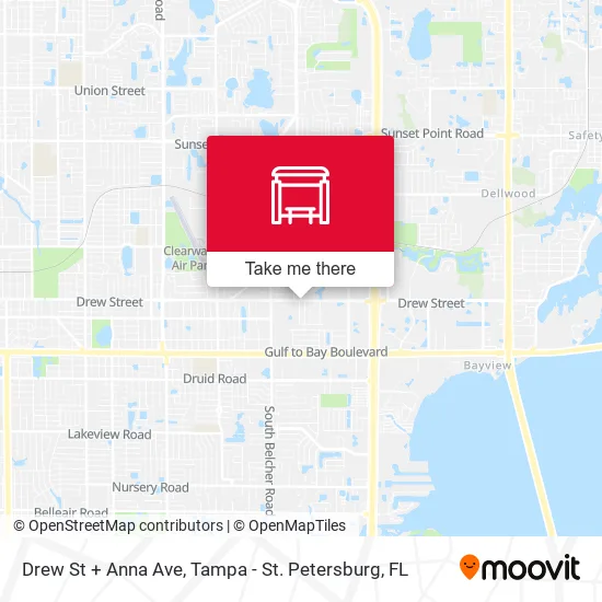 Drew St + Anna Ave map