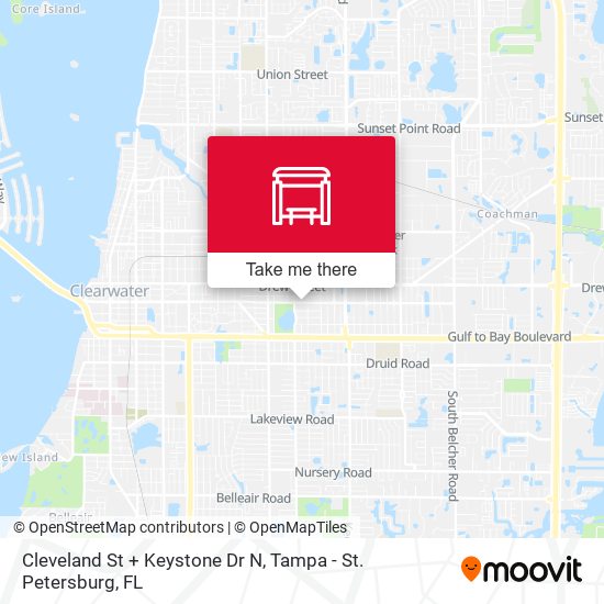 Cleveland St + Keystone Dr N map