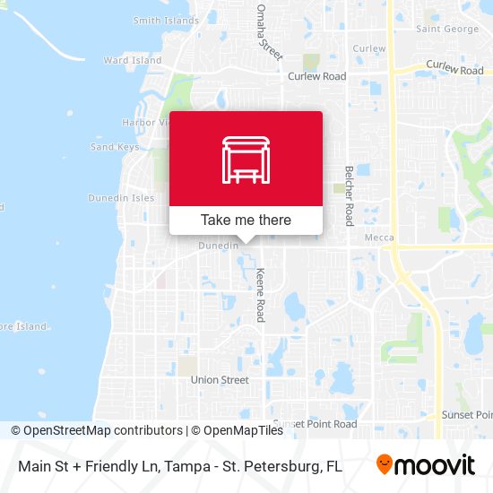 Main St + Friendly Ln map