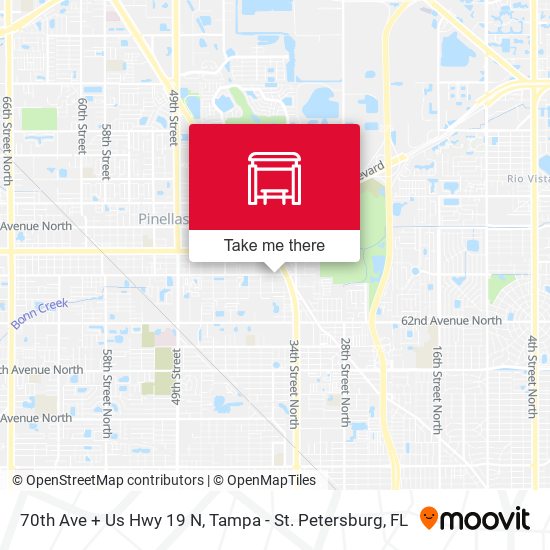 70th Ave + Us Hwy 19 N map