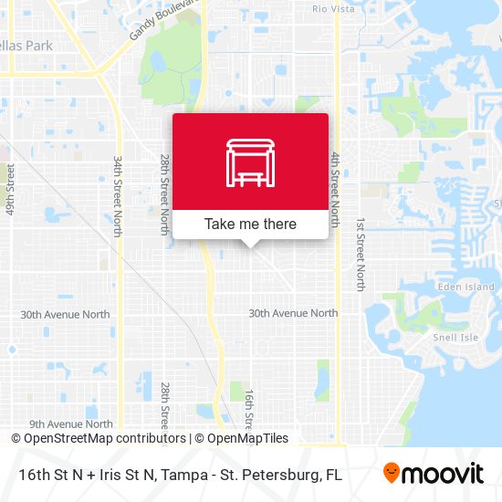 16th St N + Iris St N map