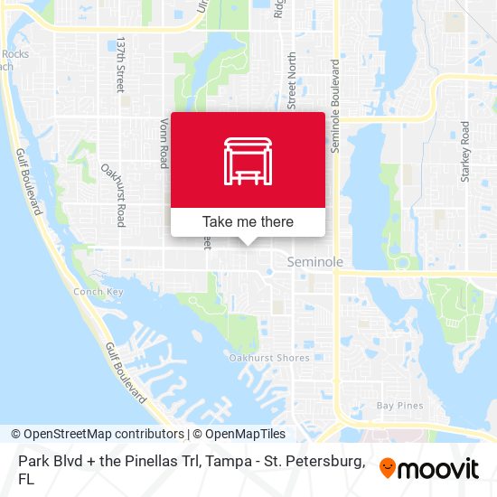 Park Blvd + the Pinellas Trl map