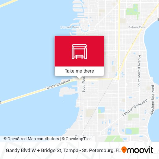 Gandy Blvd W + Bridge St map