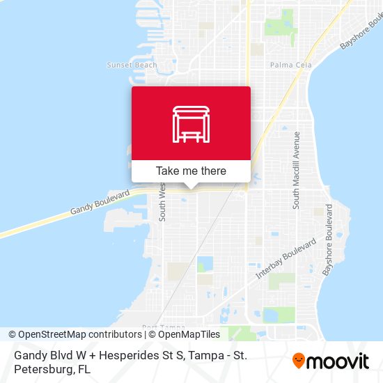 Gandy Blvd W + Hesperides St S map