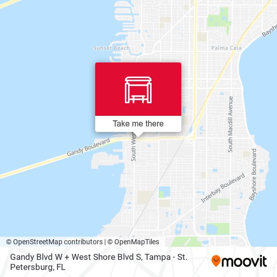 Gandy Blvd W + West Shore Blvd S map
