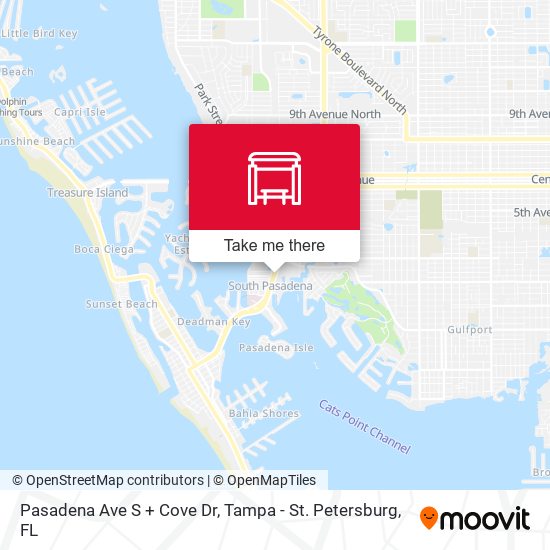 Mapa de Pasadena Ave S + Cove Dr