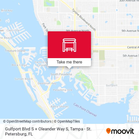 Gulfport Blvd S + Oleander Way S map