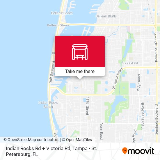 Indian Rocks Rd + Victoria Rd map