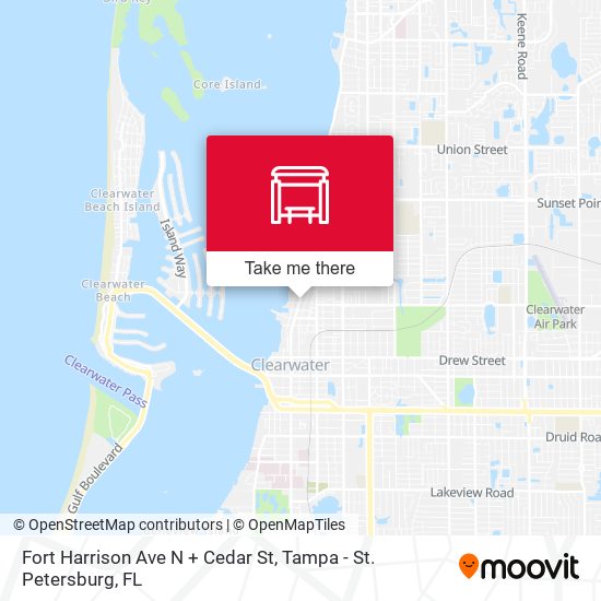 Fort Harrison Ave N + Cedar St map