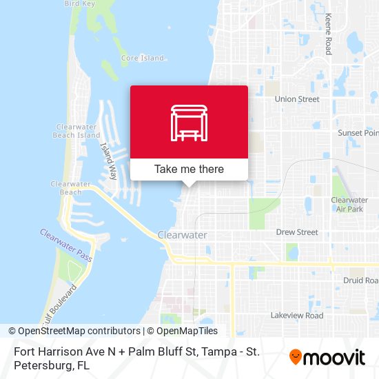 Fort Harrison Ave N + Palm Bluff St map