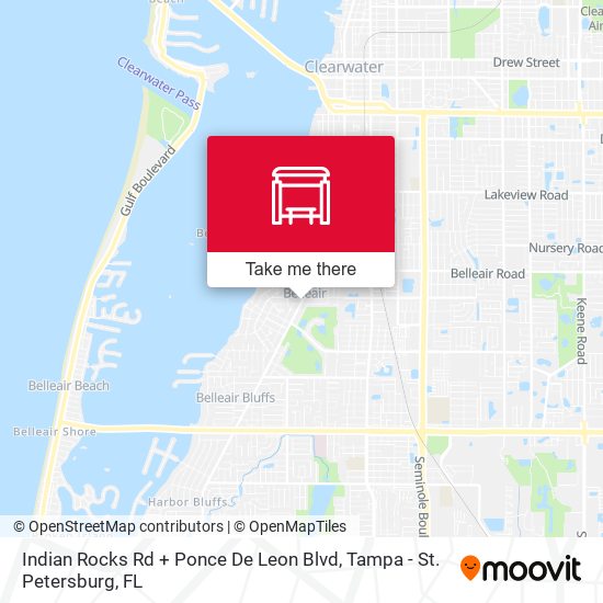 Indian Rocks Rd + Ponce De Leon Blvd map