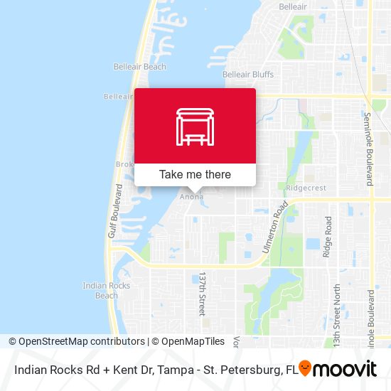 Indian Rocks Rd + Kent Dr map