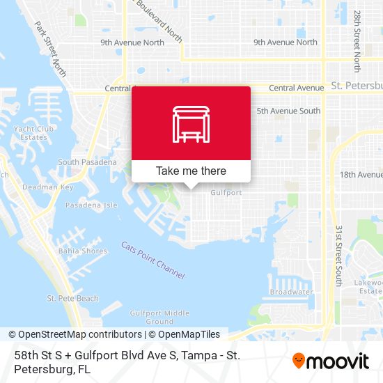58th St S + Gulfport Blvd Ave S map