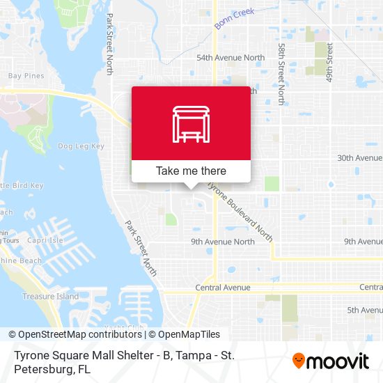 Tyrone Square Mall Shelter - B map