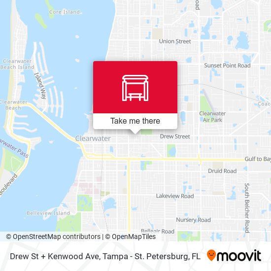 Drew St + Kenwood Ave map