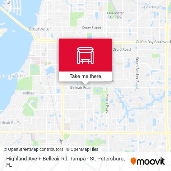 Highland Ave + Belleair Rd map