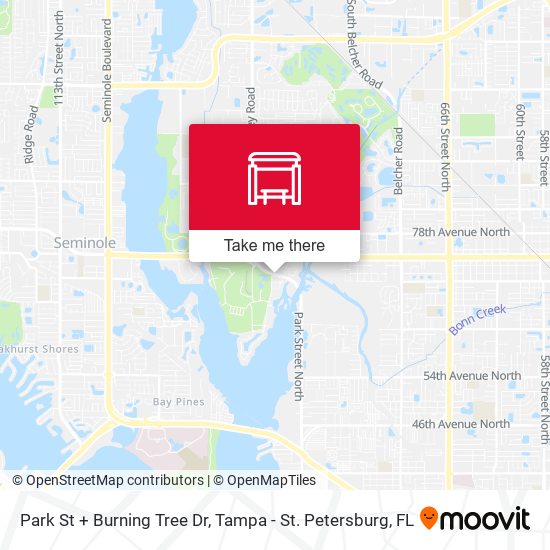 Park St + Burning Tree Dr map