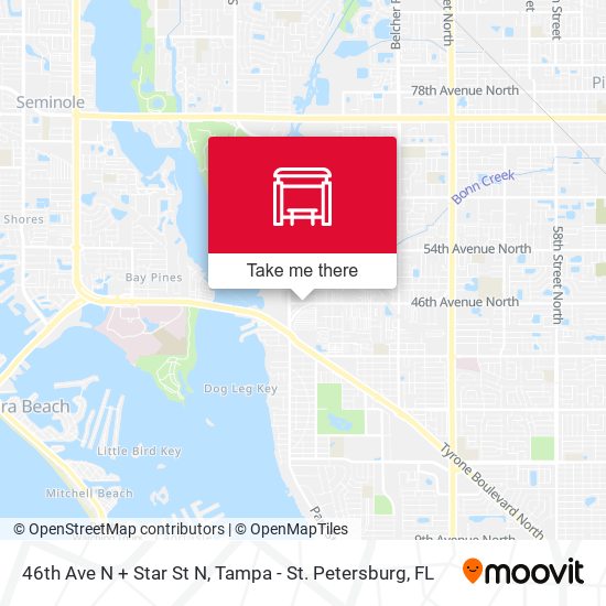 46th Ave N + Star St N map