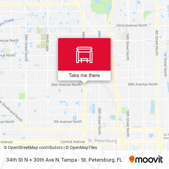 Mapa de 34th St N + 30th Ave N