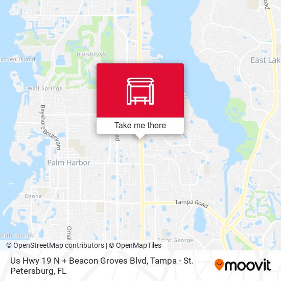 Mapa de Us Hwy 19 N + Beacon Groves Blvd