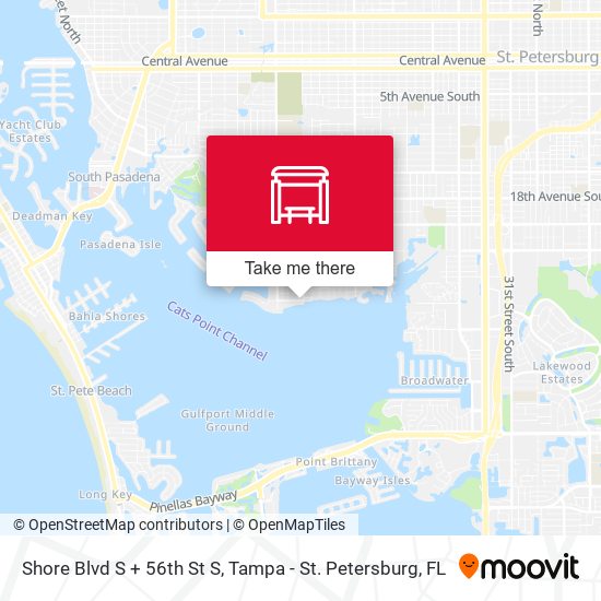 Shore Blvd S + 56th St S map