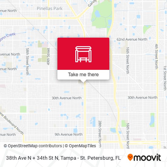 Mapa de 38th Ave N + 34th St N