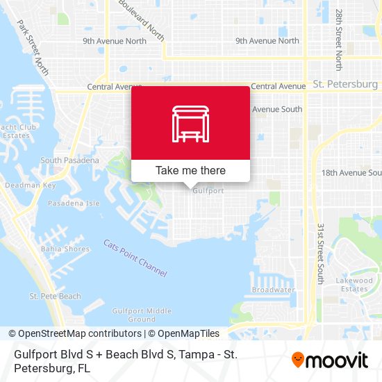 Gulfport Blvd S + Beach Blvd S map