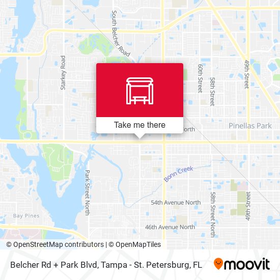 Belcher Rd + Park Blvd map