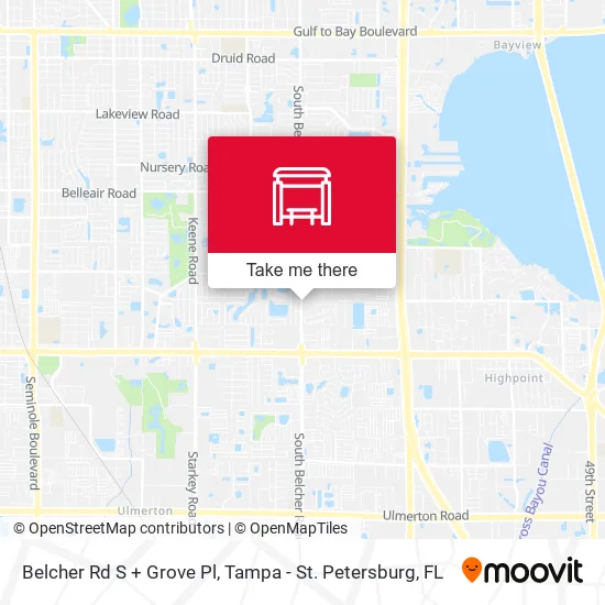 Belcher Rd S + Grove Pl map