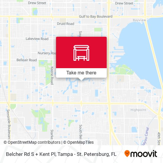 Belcher Rd S + Kent Pl map