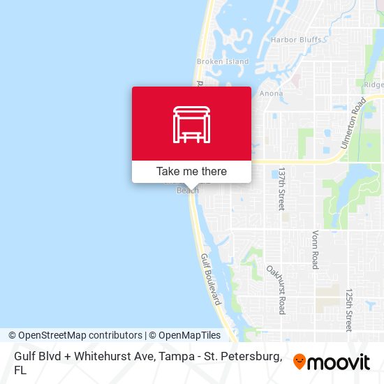 Gulf Blvd + Whitehurst Ave map