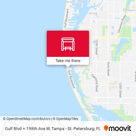 Gulf Blvd + 198th Ave W map