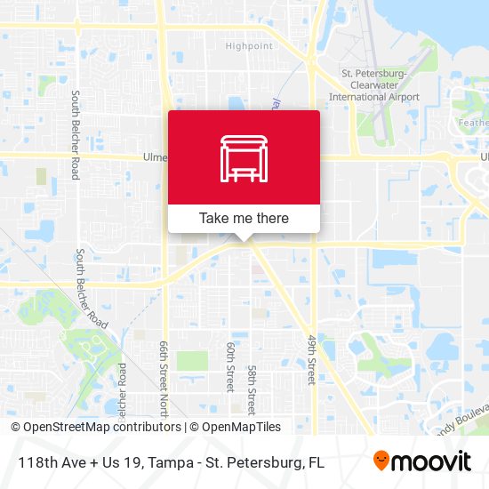 118th Ave + Us 19 map