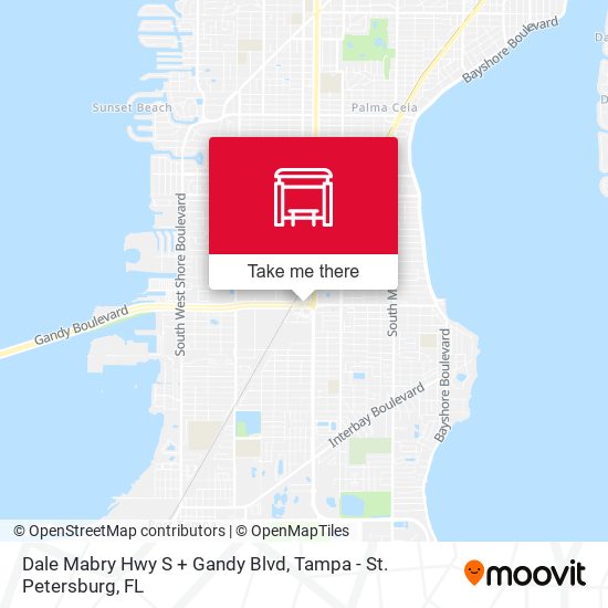 Dale Mabry Hwy S + Gandy Blvd map