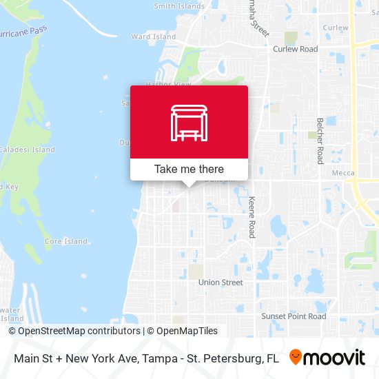 Main St + New York Ave map
