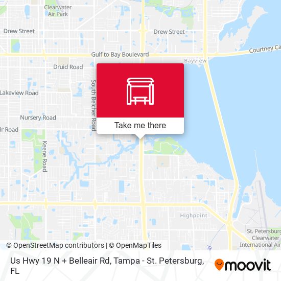 Us Hwy 19 N + Belleair Rd map