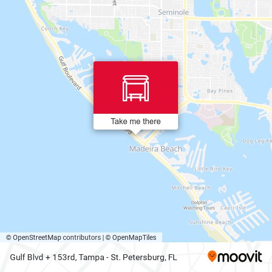 Gulf Blvd + 153rd map