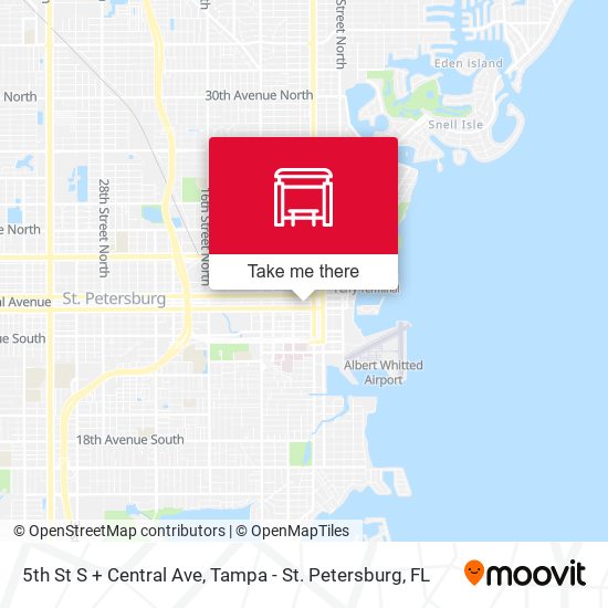 Mapa de 5th St S + Central Ave